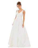 White Classic Sleeveless A-Line Gown with Pockets
