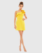 One Shoulder Ruffle Mini Dress