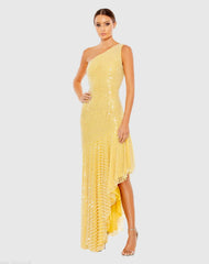 One Shoulder Asymmetrical Hem Dress