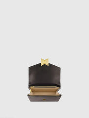 Black Mini Leather Tone On Tone Crossbody Bag - FINAL SALE